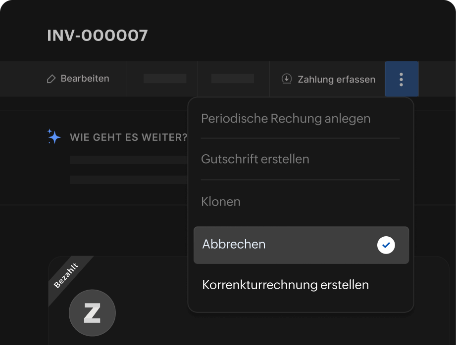 Stornierung von eRechnungen