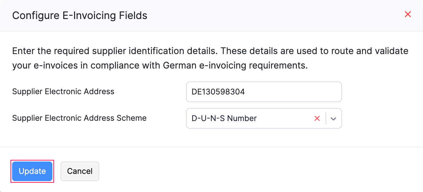 Configure E-Invoicing Fields