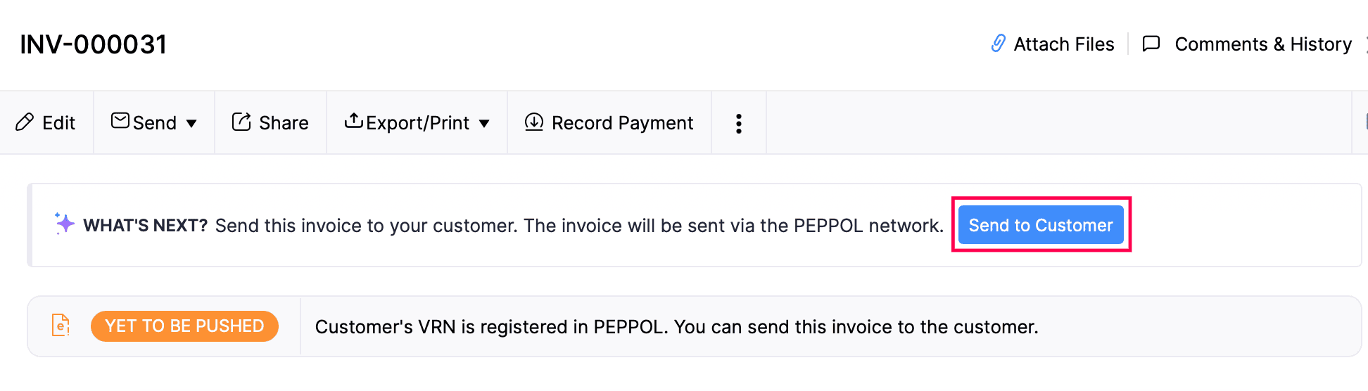Send To Customer