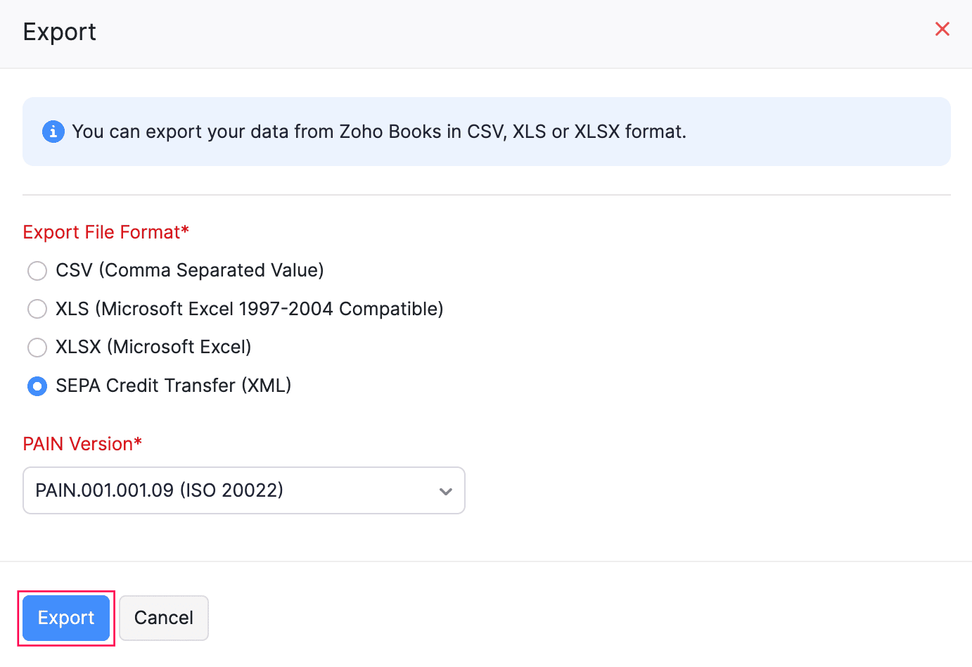 Export Batch Payments