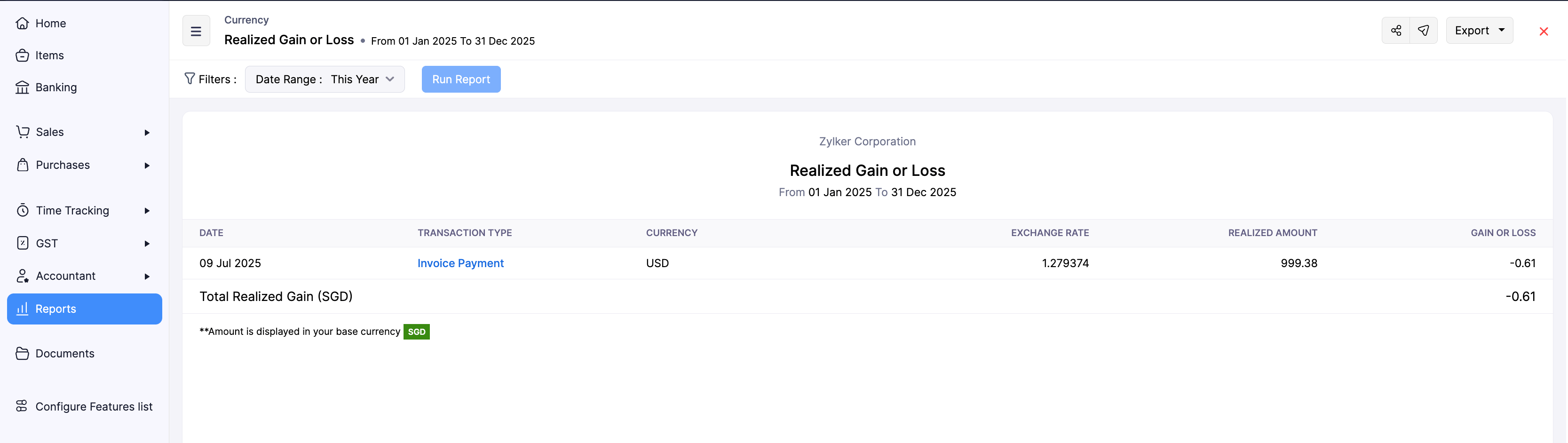 Realised Gain or Loss