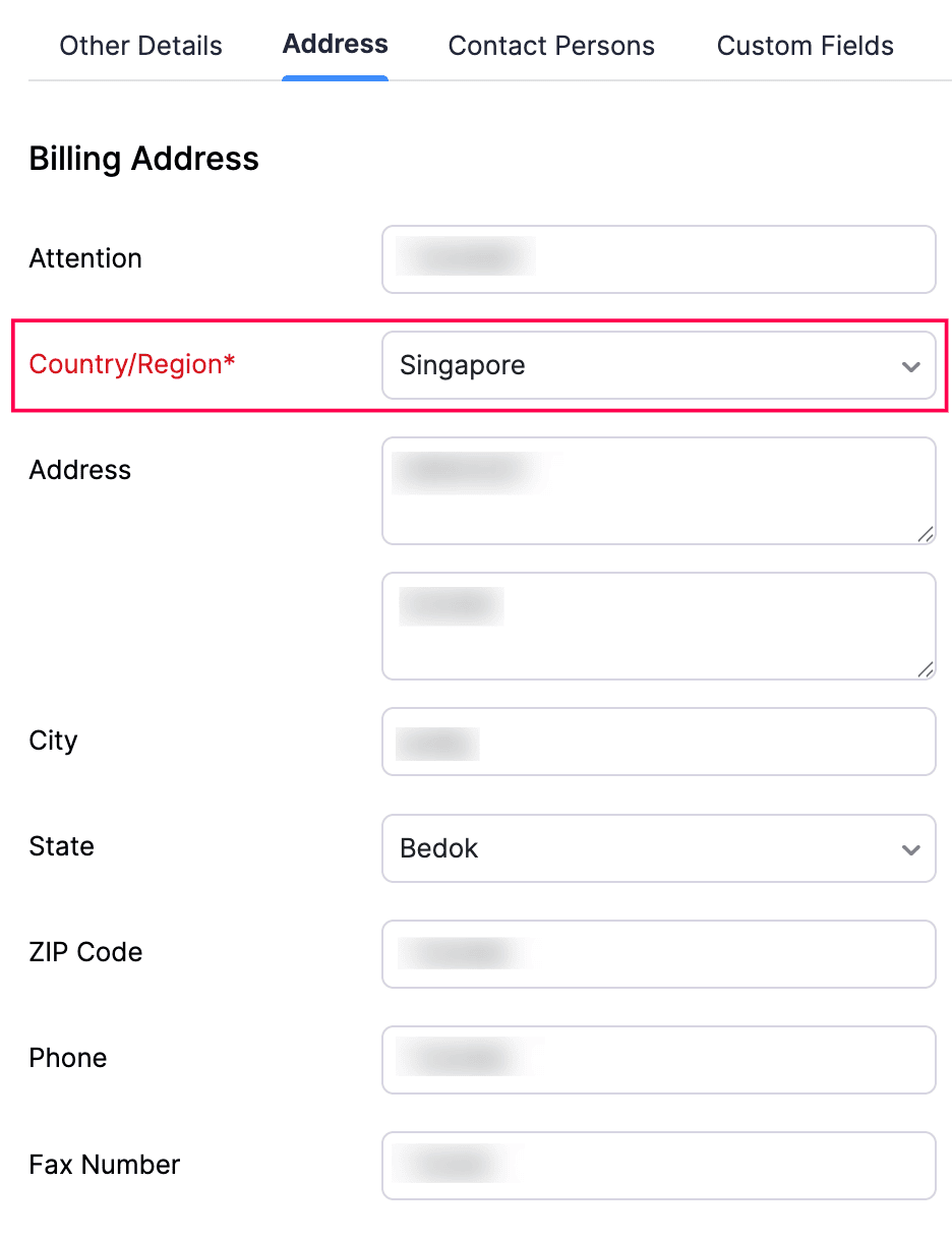 Billing Address - Customers