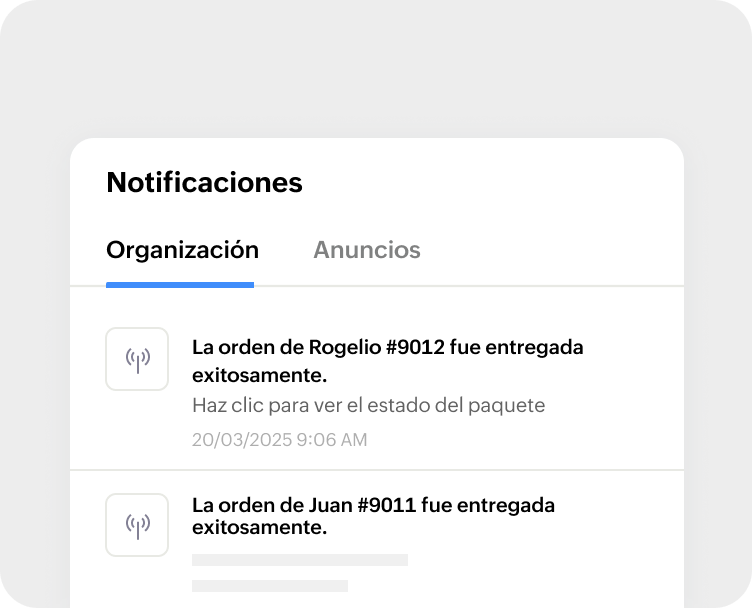 Señal en tiempo real de una aplicación conectada.