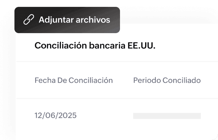 Archivos adjuntos a un estado de conciliación bancaria.