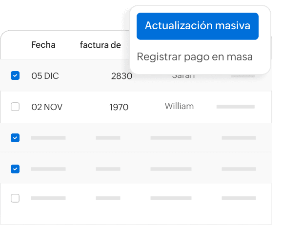 Informes por división sobre las deudas de facturas