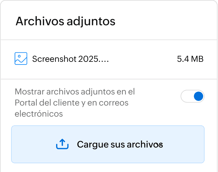 Cliente cargando y compartiendo documentos