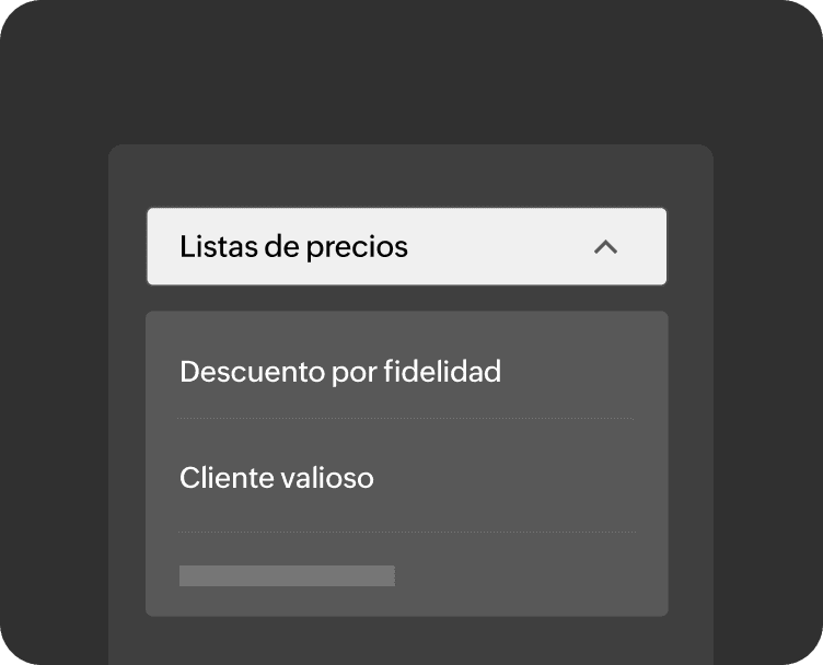 Price list dropdown displaying options like 'Loyalty Discount' and 'Valued Customers'.
