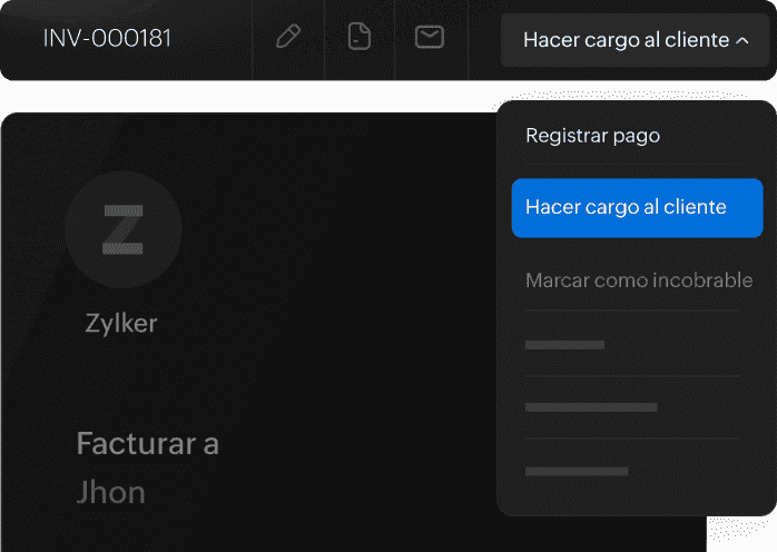 Pago cobrado directamente a la tarjeta del cliente