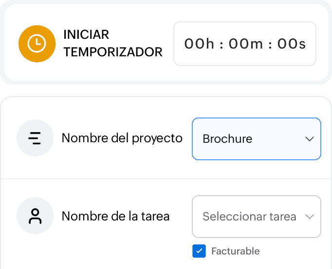 Temporizador y registros de horas del proyecto