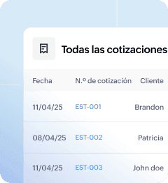Pantalla móvil de gestión de cotizaciones de Zoho Books para crear y rastrear cotizaciones