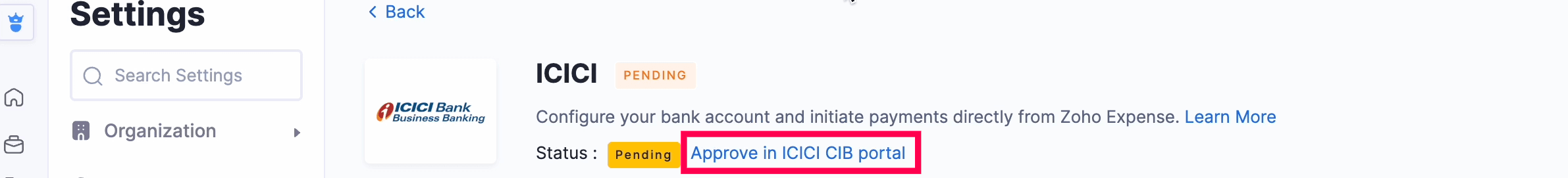 Approve in ICICI CIB Portal