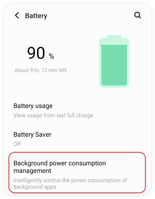 Background Power Consumption Management