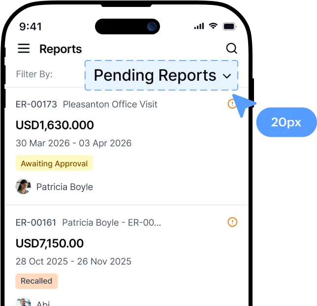 Zoho Expense iOS widgets