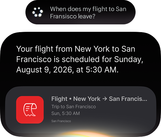 Trip info with Siri in Zoho Expense
