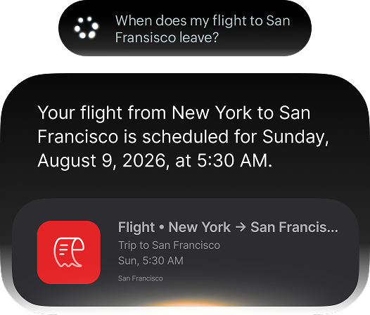 Trip info with Siri in Zoho Expense
