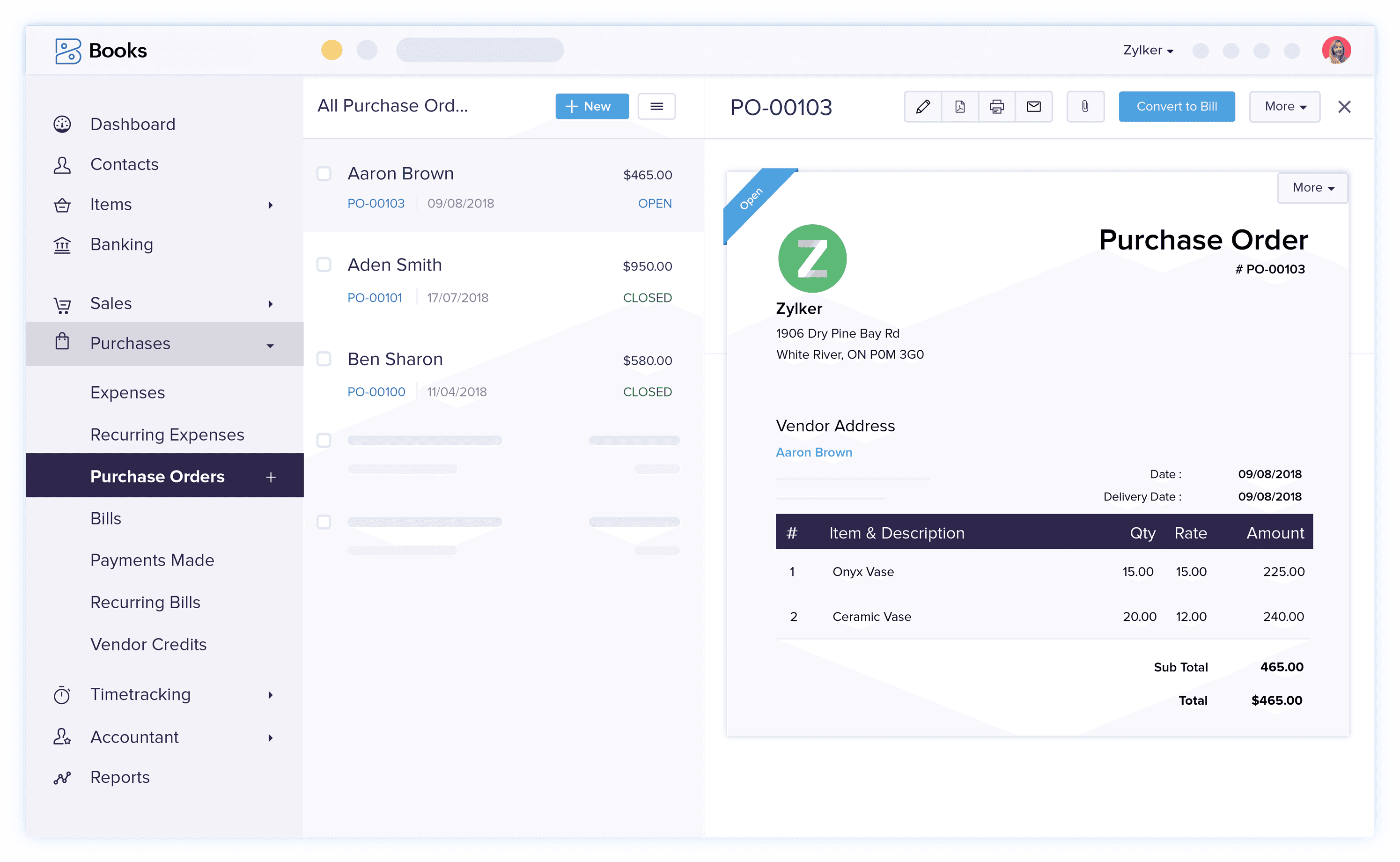 Consignez les détails d’un achat avec les bons d’achat – Logiciel de gestion des bons d’achat en ligne | Zoho Books