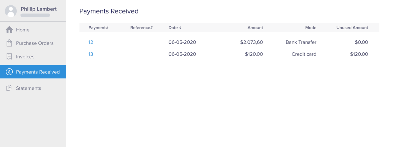 Laissez les fournisseurs vérifier l’état de leur paiement | Zoho Books
