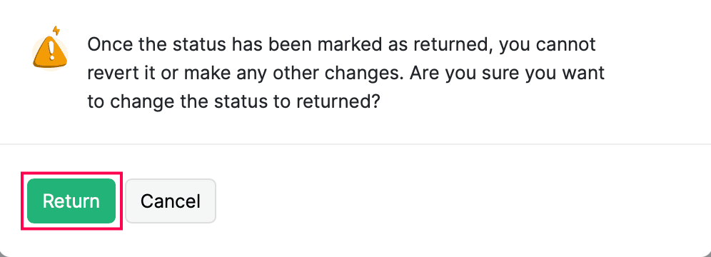 Mark as Returned