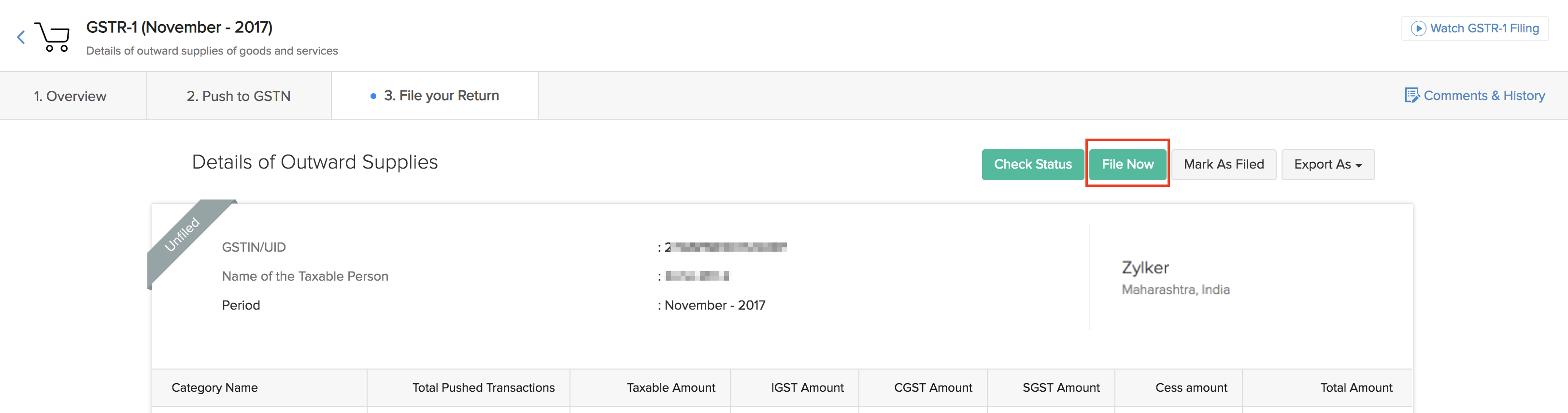 GSTR-1 Filing