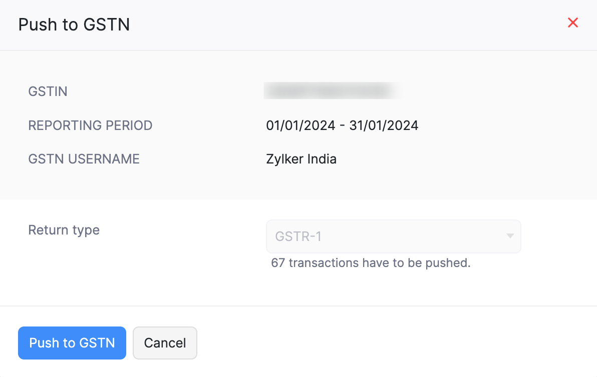 Transaction Summary of GSTR-1