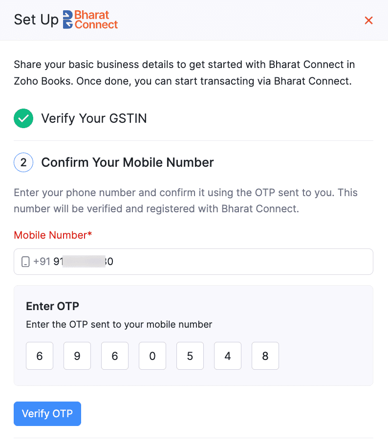 Confirm your Mobile Number