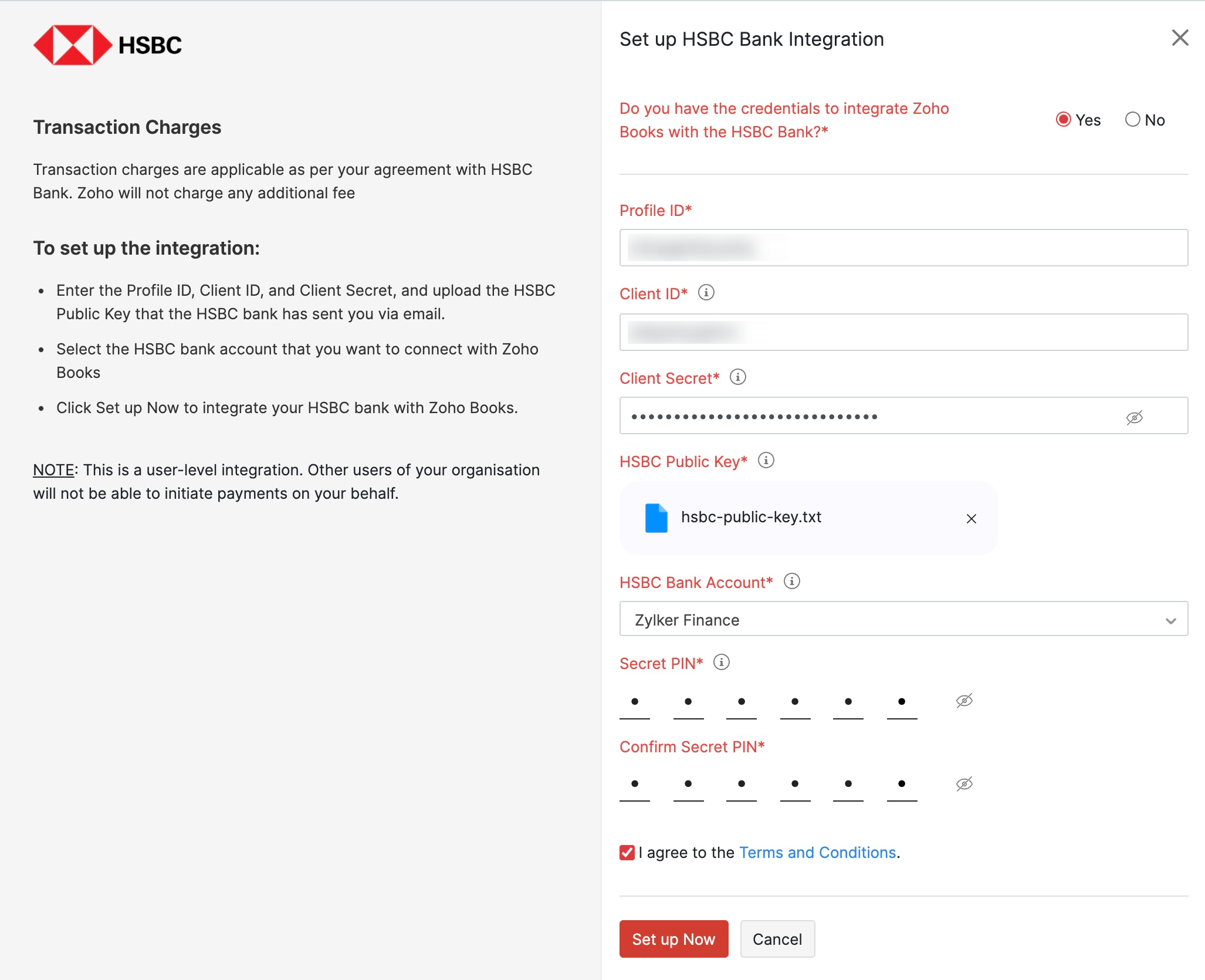 Configure HSBC Integration