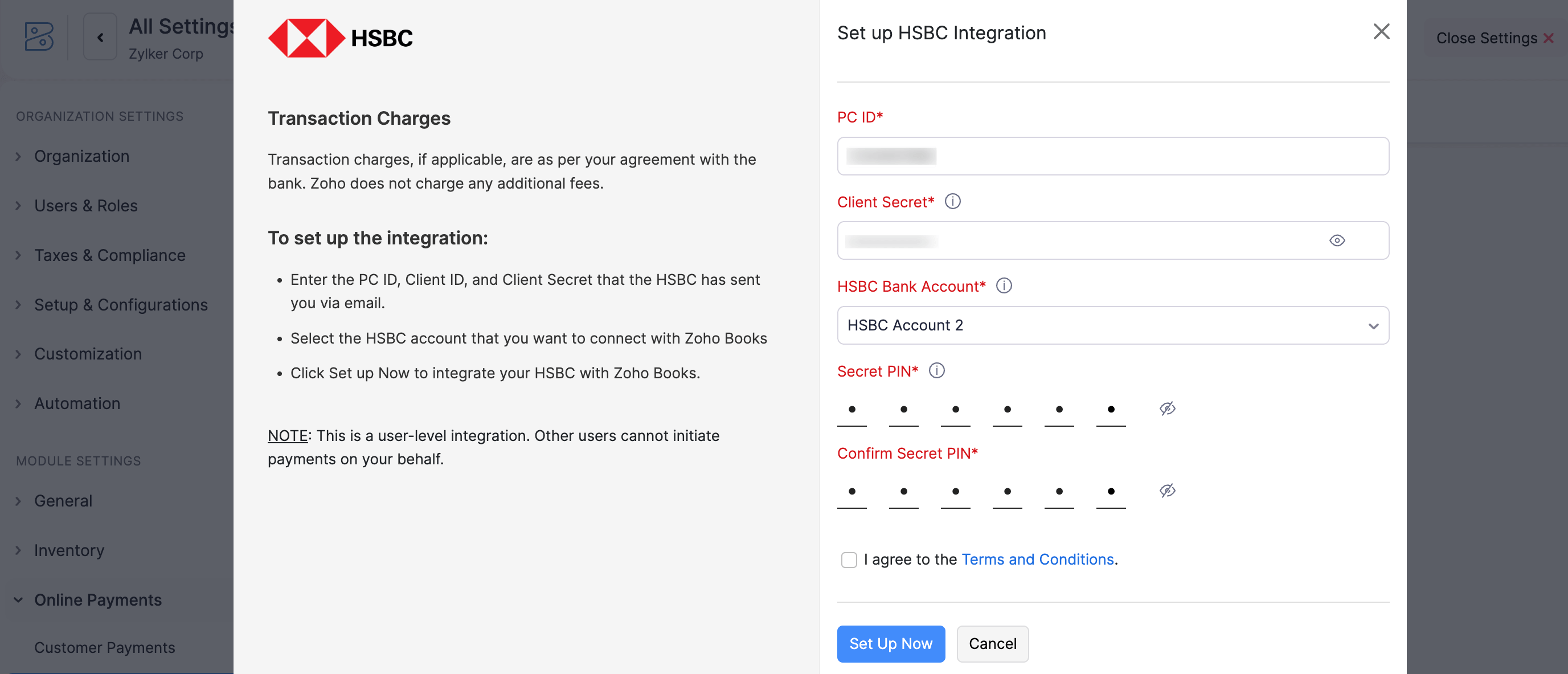 Configure HSBC Integration
