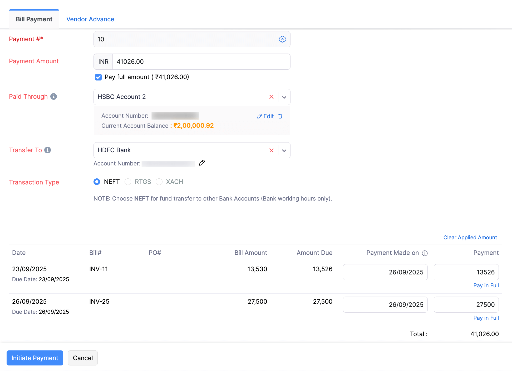 Paying multiple bills via HSBC
