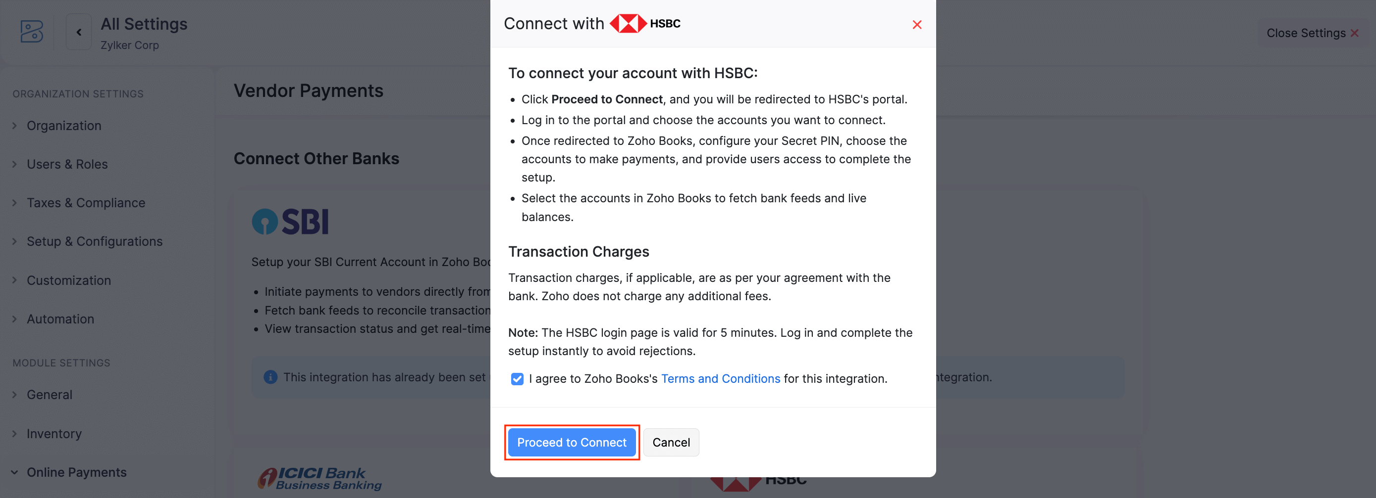 Set up HSBC Integration