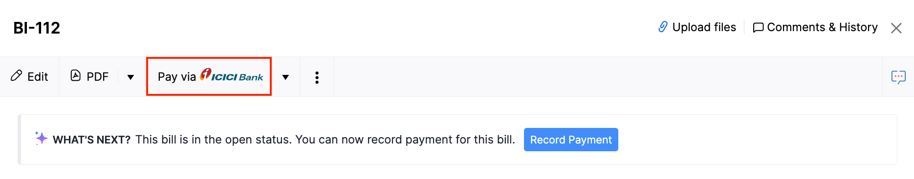 Pay Via ICICI Button