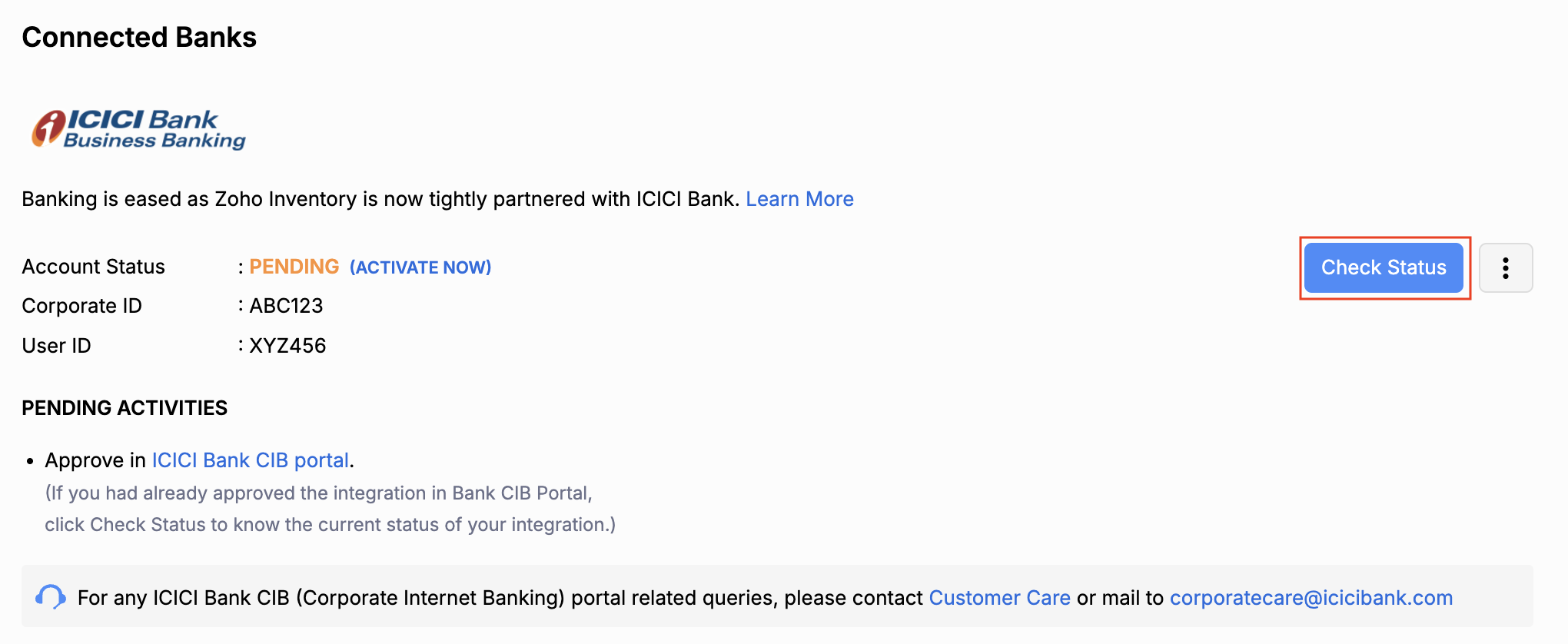 Check Integration Status
