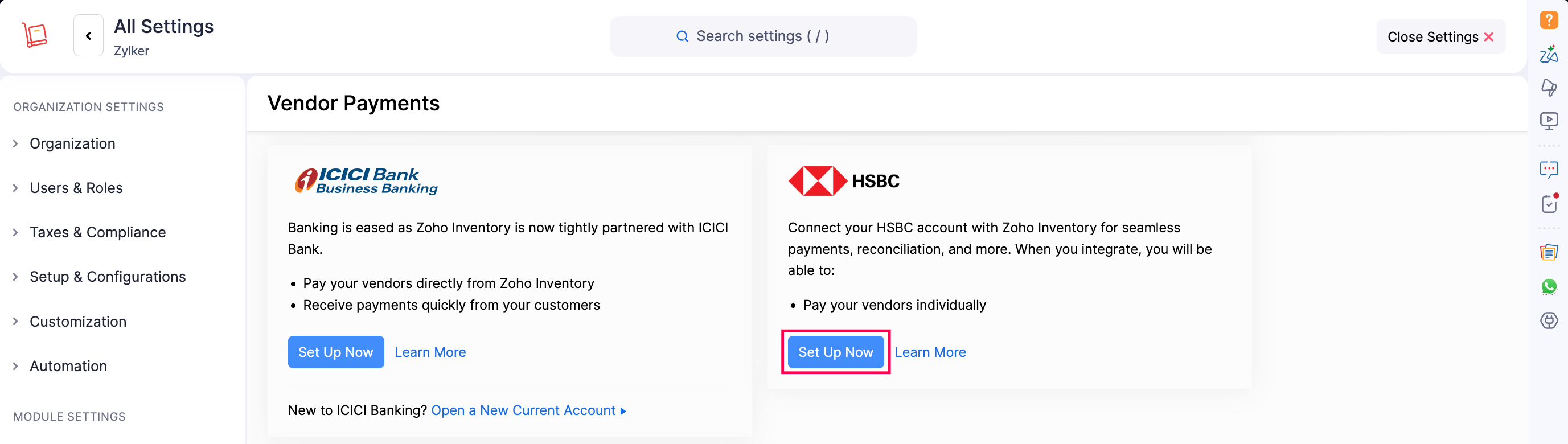 Set up HSBC Integration