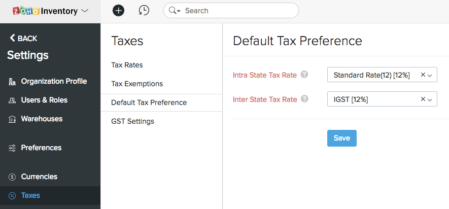Default Tax Preference