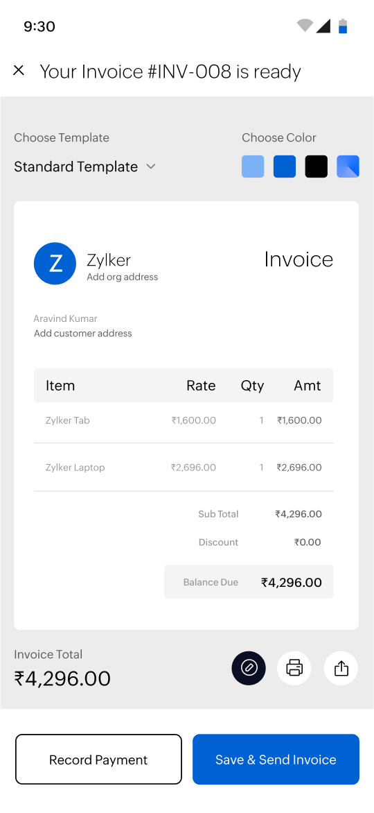 Create invoices for free | Zoho Invoice