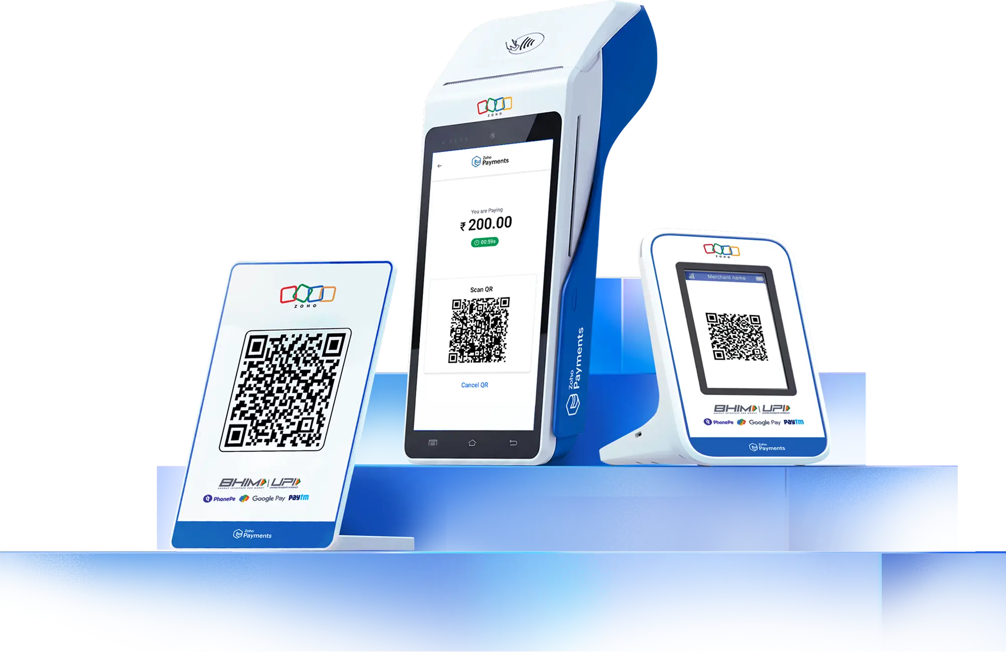 In-store payment terminal being used for a transaction