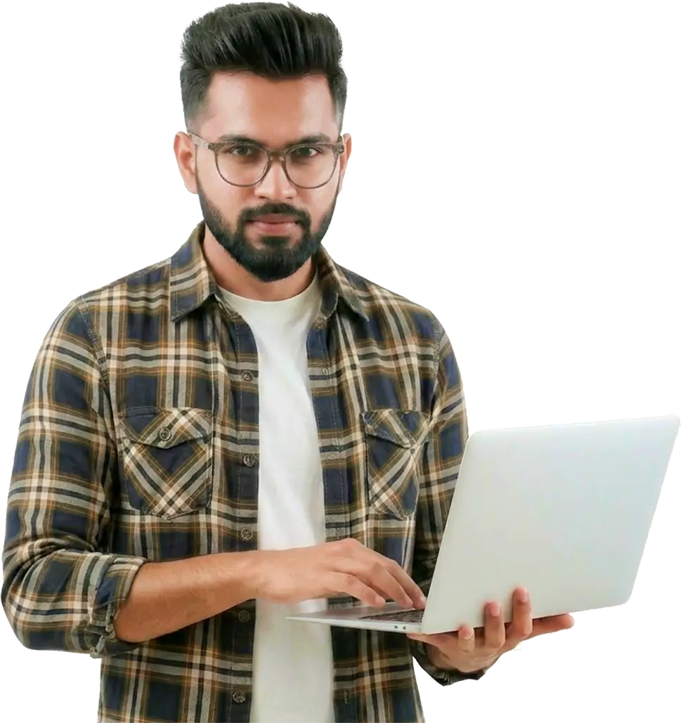Freelancer working on a laptop