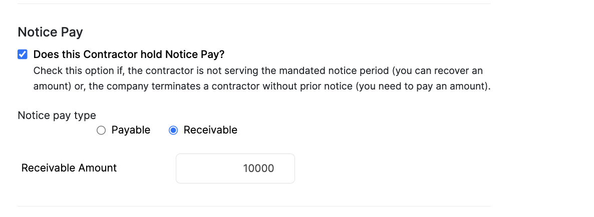 Notice Pay
