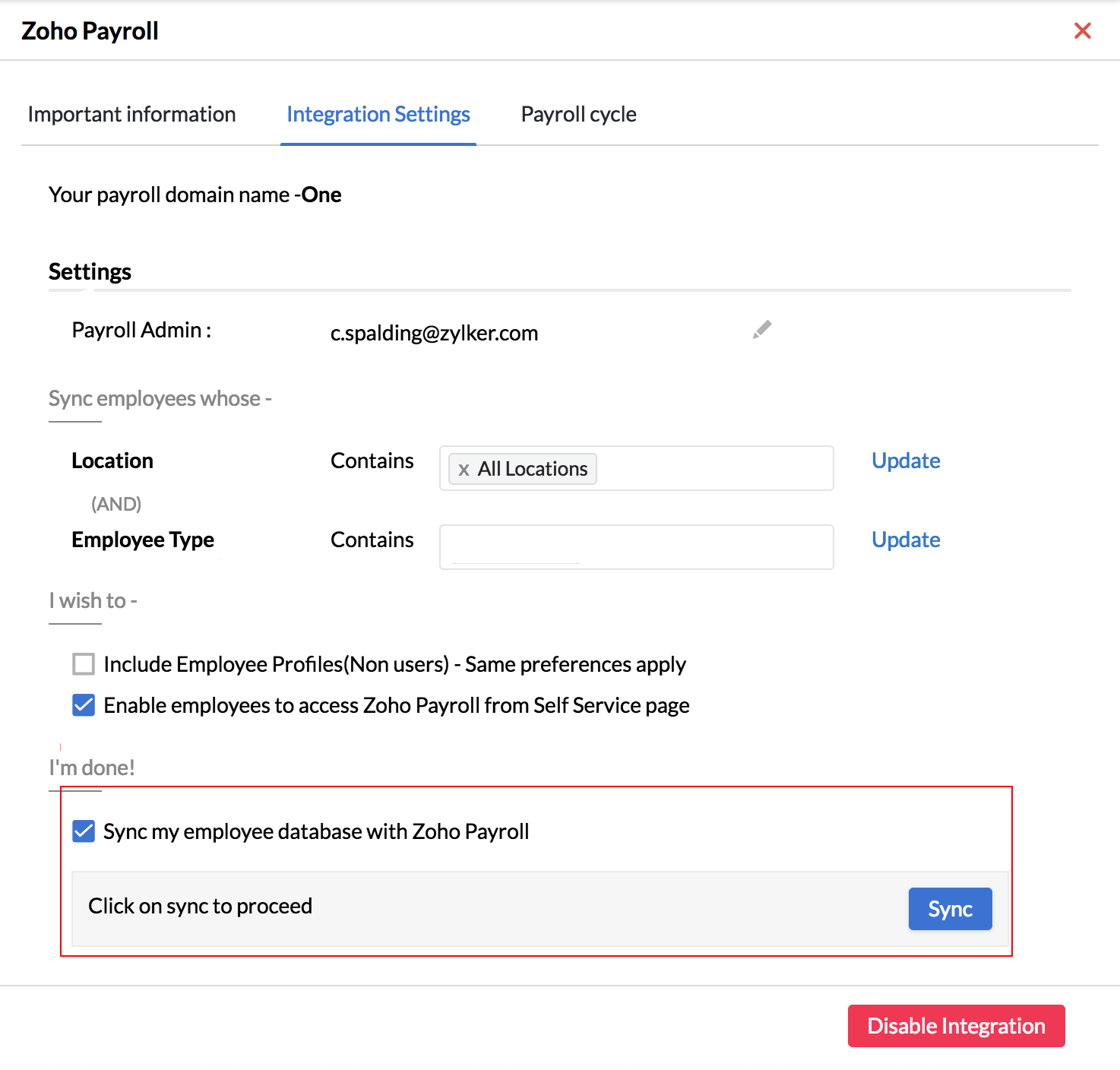 Sync Employee Database