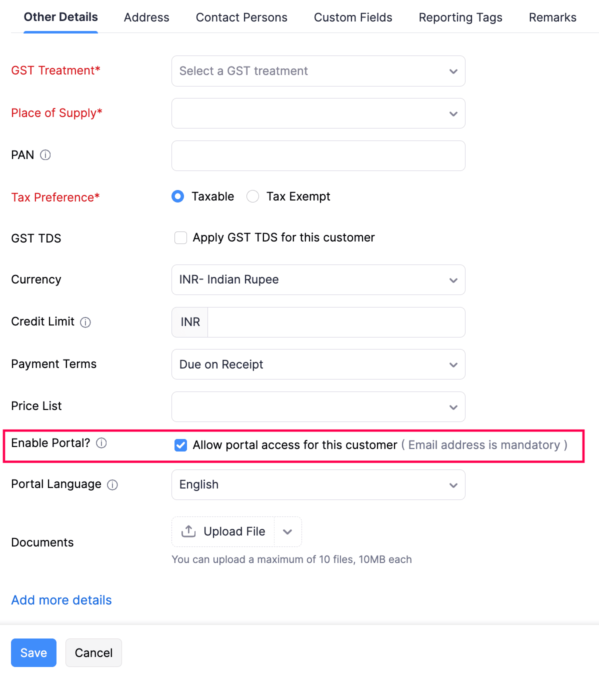 Allow access to portal