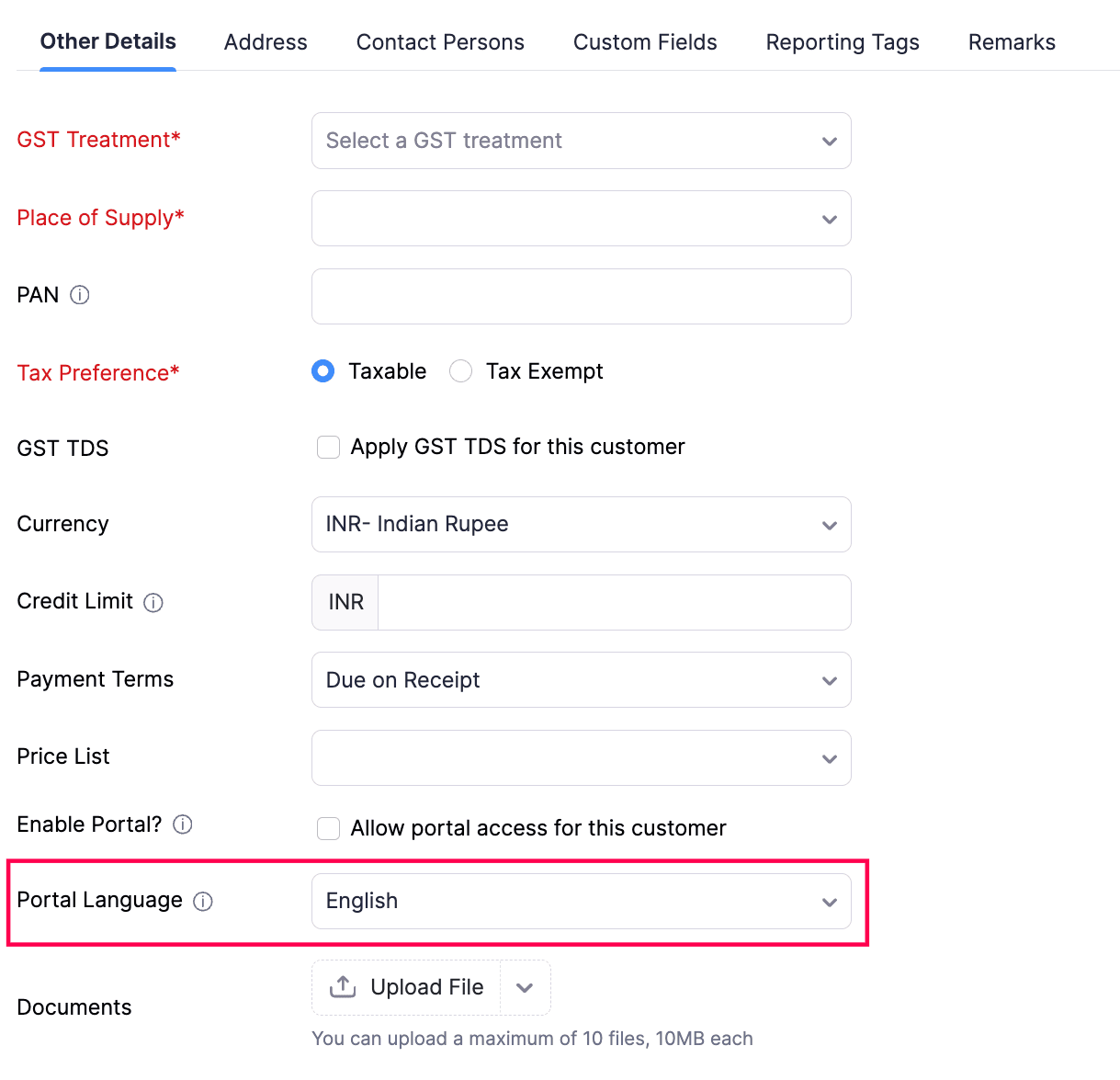 Change portal language
