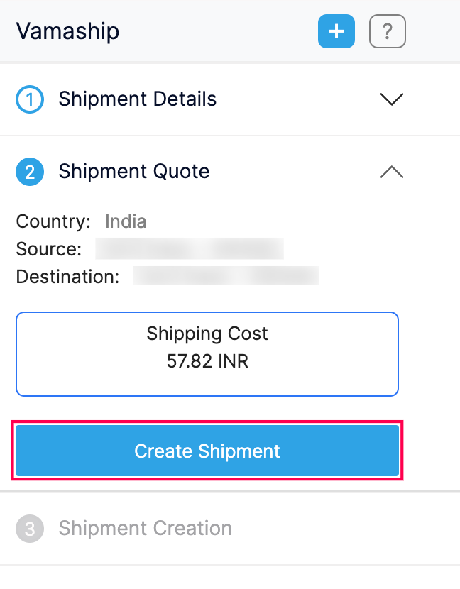 Create a shipment