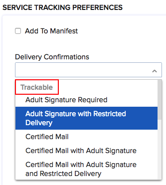 Service Tracking Preferences in USPS
