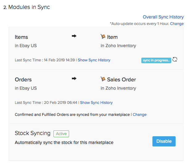 Fulfilled order sync option in eBay