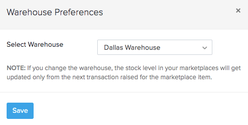 Marketplace warehouse mapping
