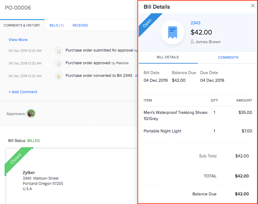 View Invoice Details