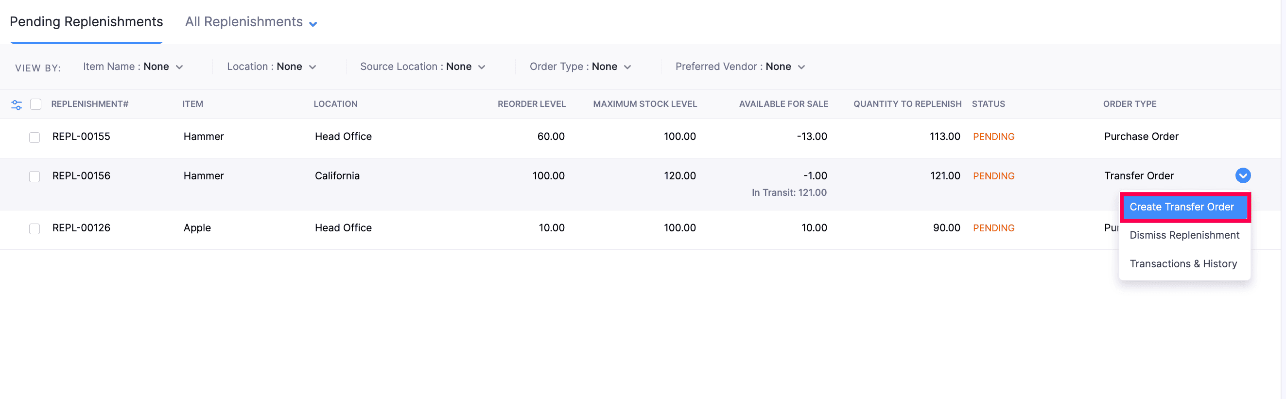 Create-Transfer-Order