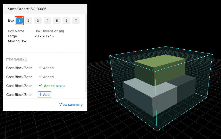 Package Geometry - add items to box