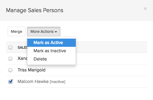 Select sales persons
