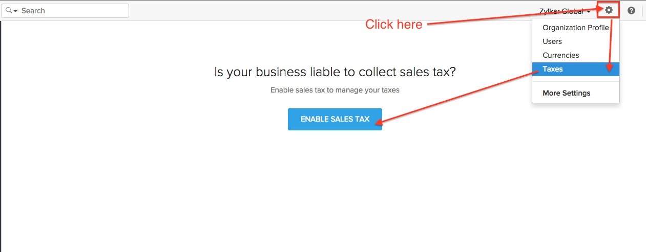 Enable sales tax