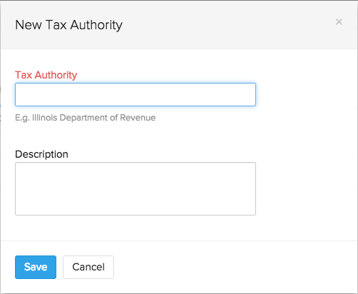 Tax Authority pop-up
